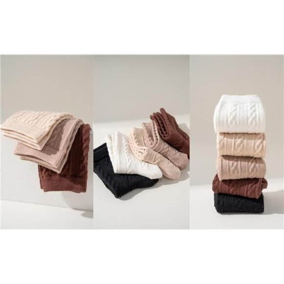 New 5 Pairs Fuzzy Soft Cozy Comfortable Socks for Women, Casual Sleep Comfy Sock - Picture 4 of 6